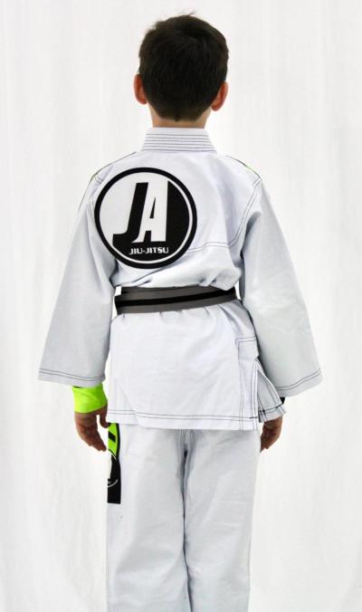 Kimono Infantil Sarja Branco C/ Verde 